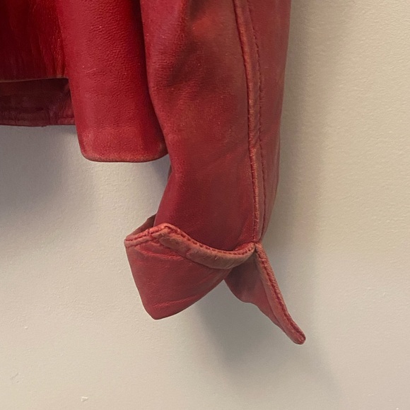 Danier Soft Genuine Red Leather Blazer Style Jacket Sz L - Picture 6 of 8